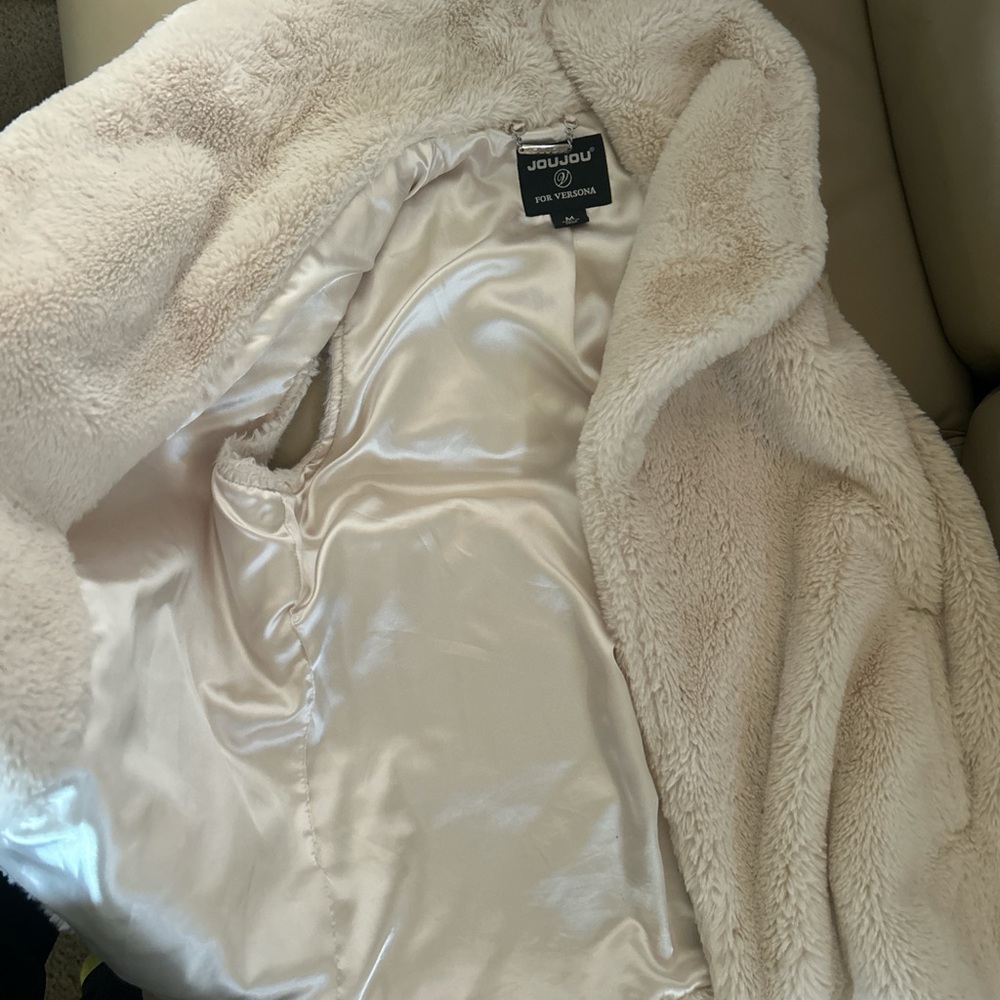 Vintage jou Jou Women's Soft Cream Teddy Jacket